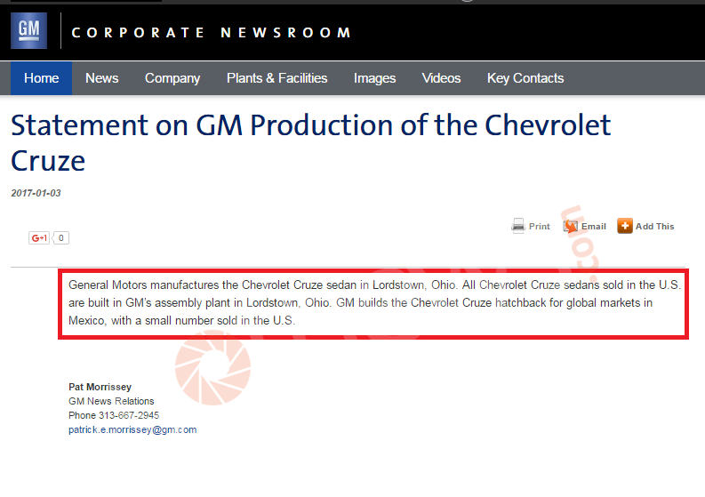 GM press release
