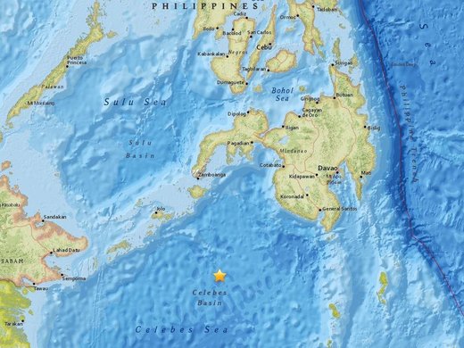 Celebes Sea quake map