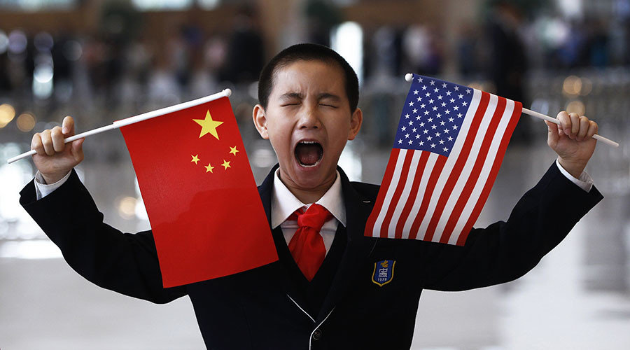 Click to enlarge China US flags