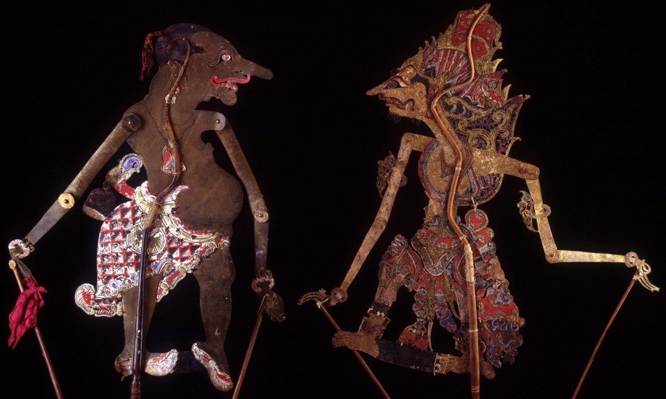 Wayang kulit puppets in Java, Indonesia