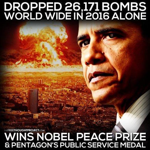 Obama nobel bombs
