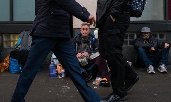 Click to enlarge homeless cashless society