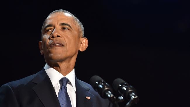 Click to enlarge Obama at his farewell address