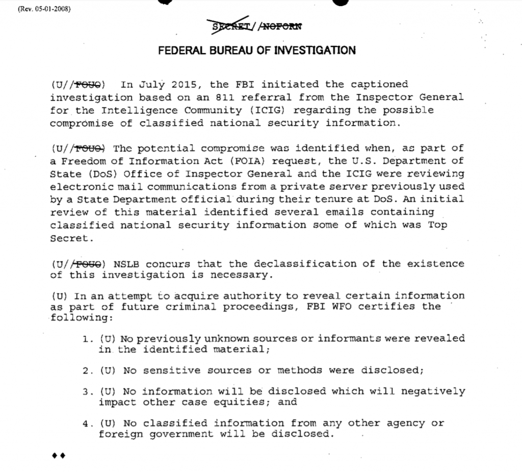 Click to enlarge FBI papers Clinton