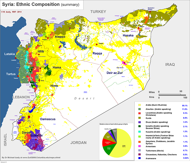 Click to enlarge Syria Ethnic composition map