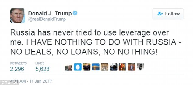 Click to enlarge Trump has once again taken to Twitter in order to defend himself from allegations
