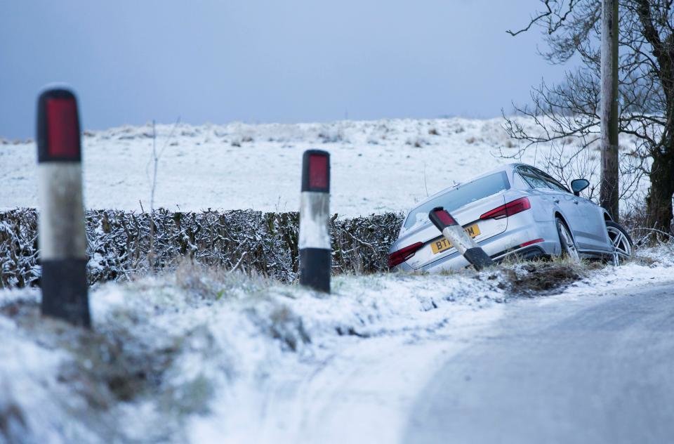 Click to enlarge The roads of Ayrshire became lethal as motorists battled icy conditions and snowy tracks