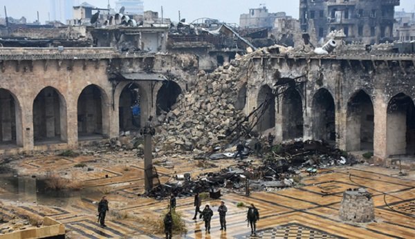 Damaged old city of Aleppo