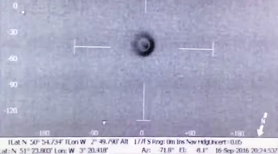 mysterious black object flying over the Bristol Channel