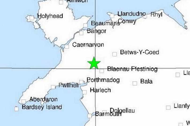 Click to enlarge Wales earthquake map