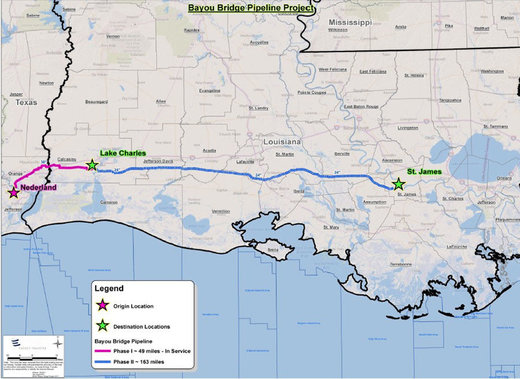 bayou bridge pipeline route louisiana