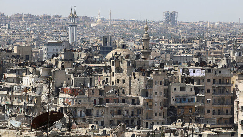 Click to enlarge general view shows government-controlled areas of Aleppo, Syria