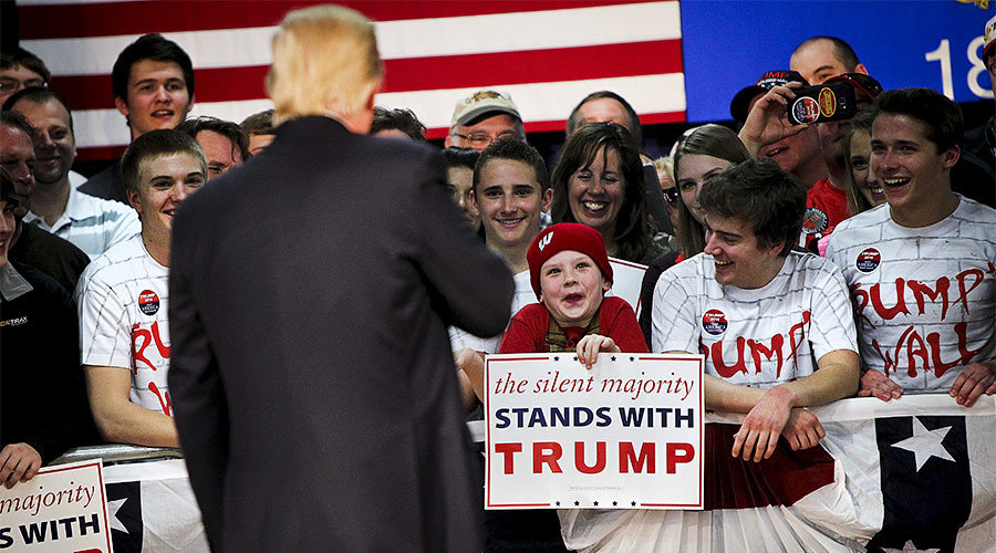 President-elect Trump with supporters