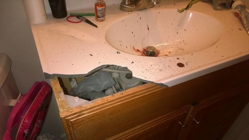 broken sink