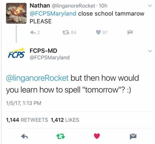 Click to enlarge Spelling tweet