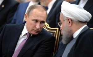 Click to enlarge Iranian President Hassan Rouhani meets with Russian President Vladimir Putin on Nov. 23, 2015 Tehran