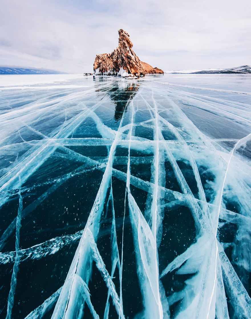 Click to enlarge frozen lake Baikal