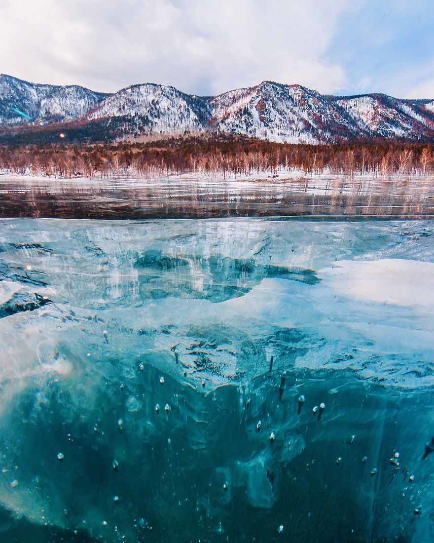 Click to enlarge frozen lake Baikal