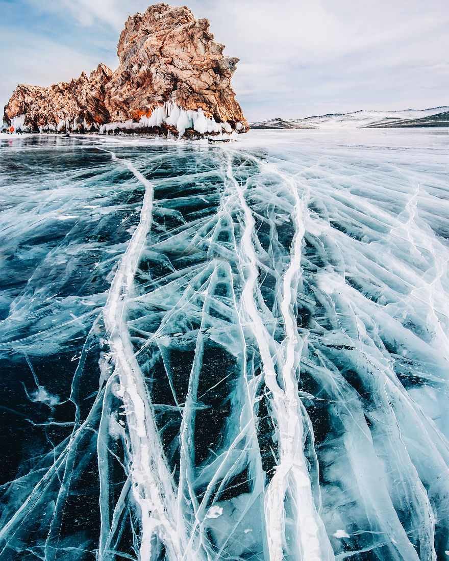 Click to enlarge frozen lake Baikal