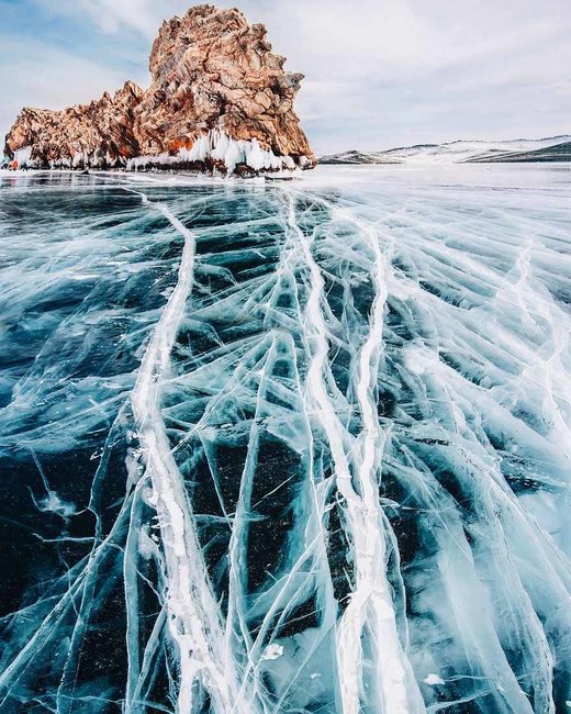 frozen lake Baikal