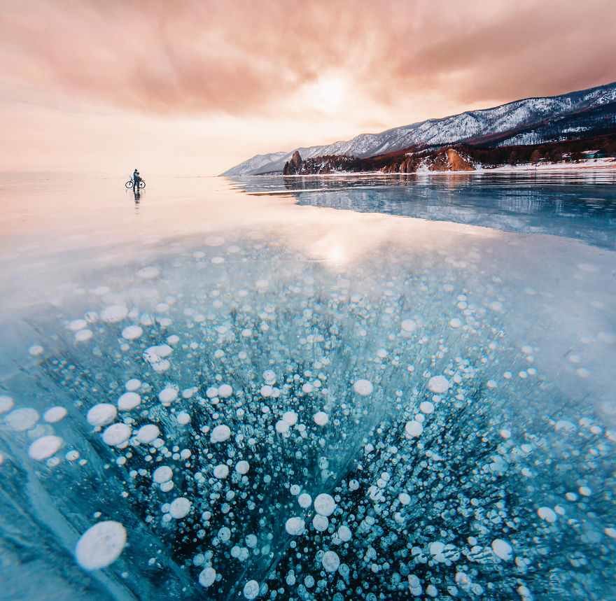 Click to enlarge frozen lake Baikal