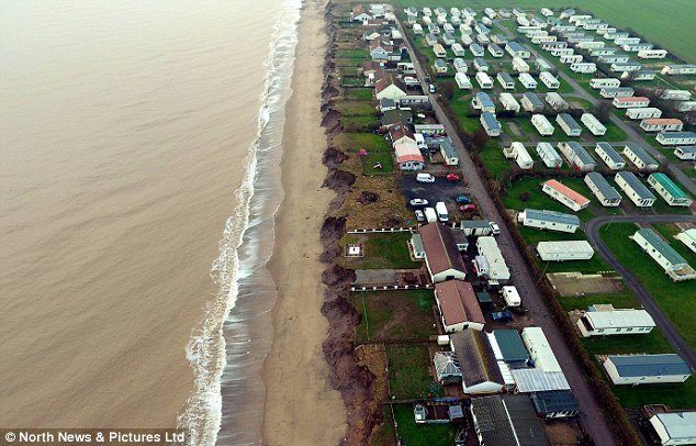 Tidal surge East Yorkshire Skipsea Janaury 2017 coastal erosion