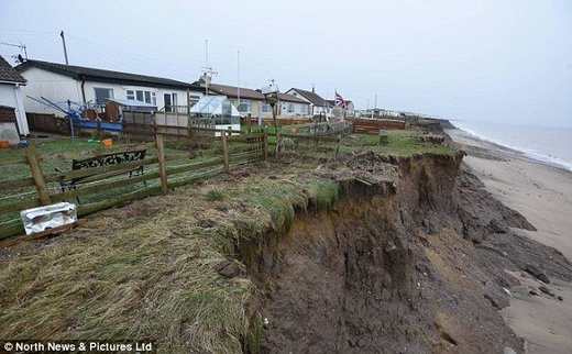Tidal surge East Yorkshire Skipsea Janaury 2017 coastal erosion