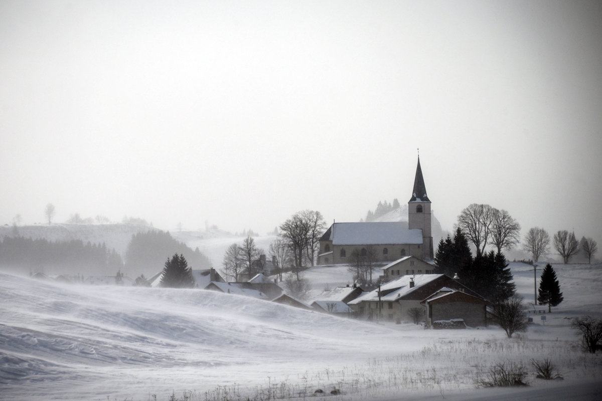 Click to enlarge White countryside near Chatelblanc, France