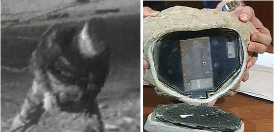camera hidden in rock