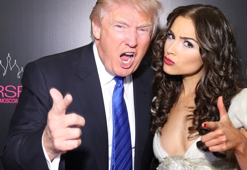 Trump posed for this photograph during the Miss Universe pageant