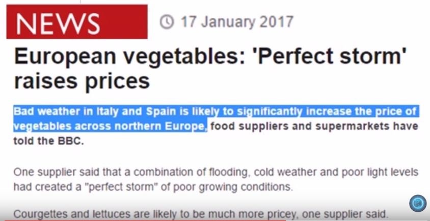 perfect storm European vegetables