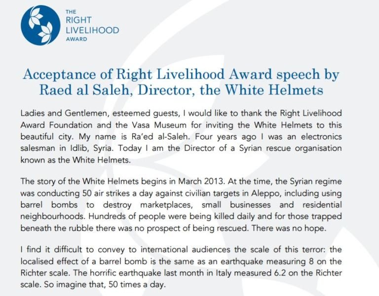The Right Livelihood Award