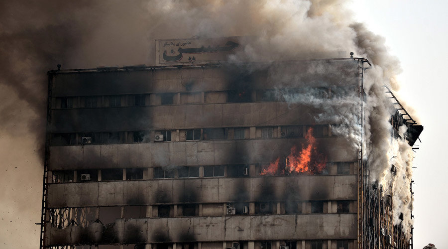 Fire engulfs Plasco Trade Center building
