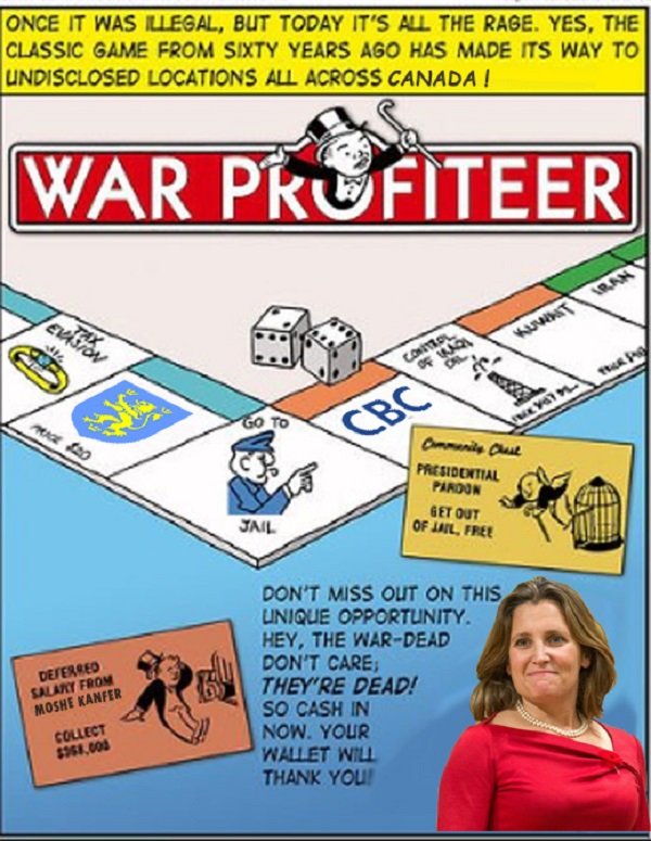 Chrystia Freeland and Monopoly board game
