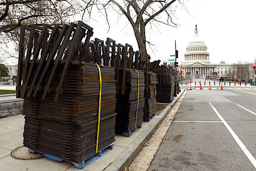 Security fencing in waiting.