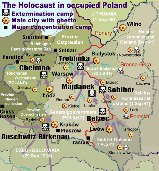 Holocaust in Poland map
