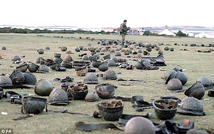 Helmets on field