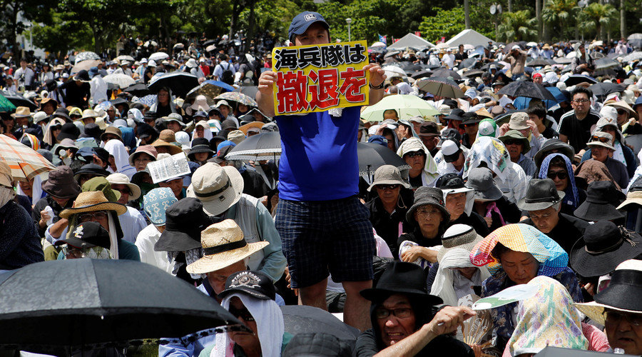 US military base protest Okinawa