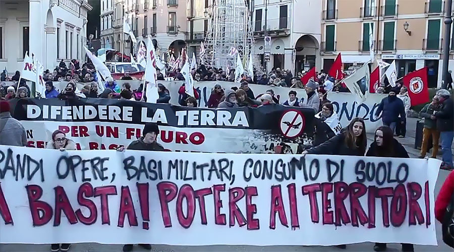 Anti-war activists in Vicenza, Italy