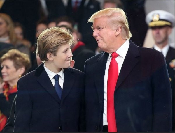 Click to enlarge Barron and Donald Trump