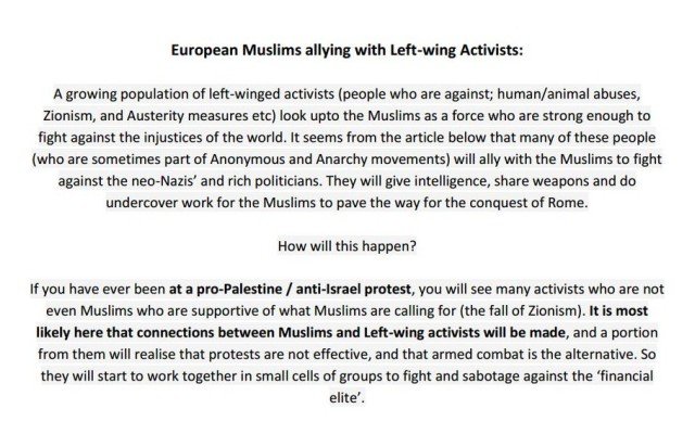 muslims and left wing activists