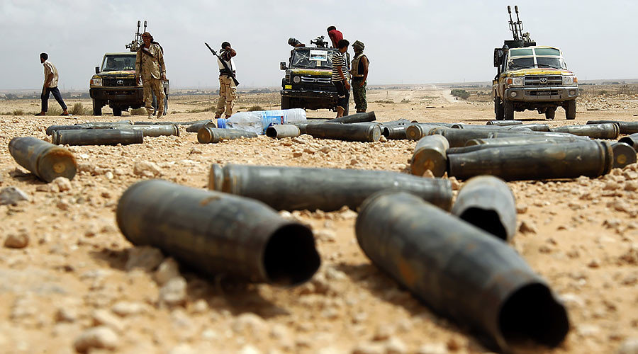 gun shells on ground in Libya