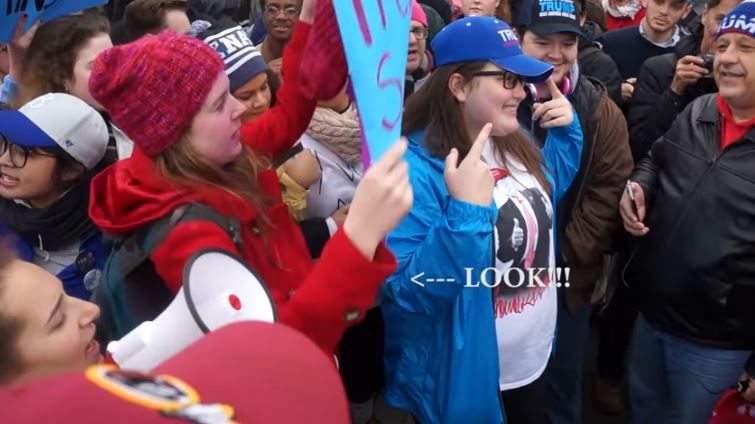 Trump protester sets fire to supporters hair