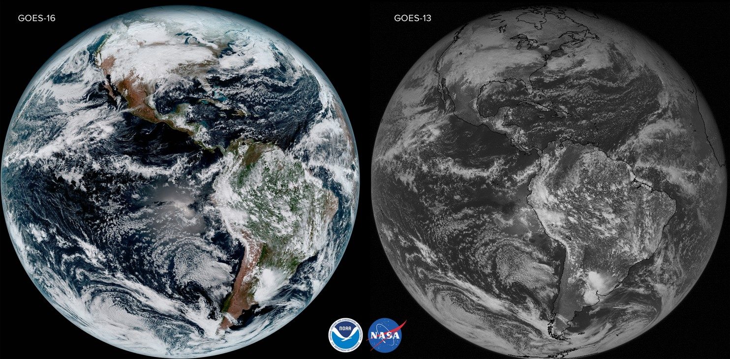 Click to enlarge NOAA GOES-16 image earth