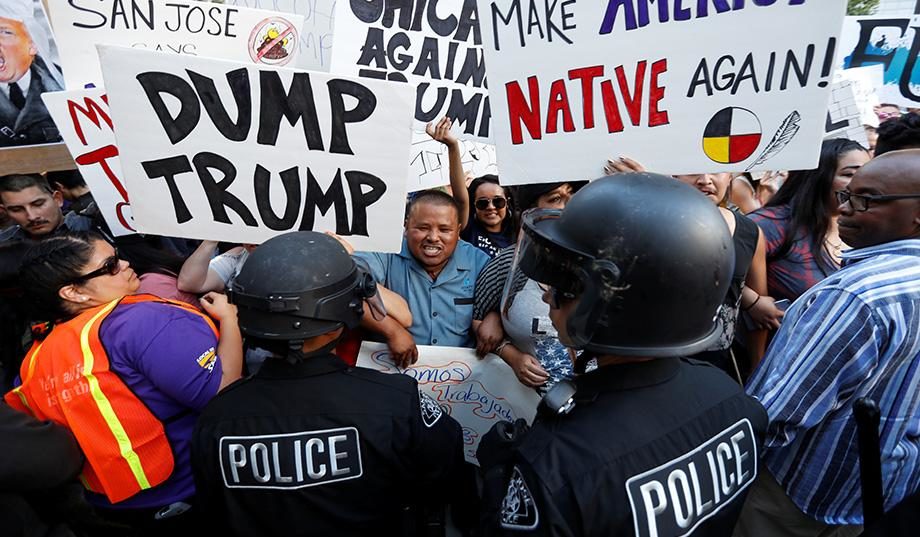 liberal leftist trump protest riot