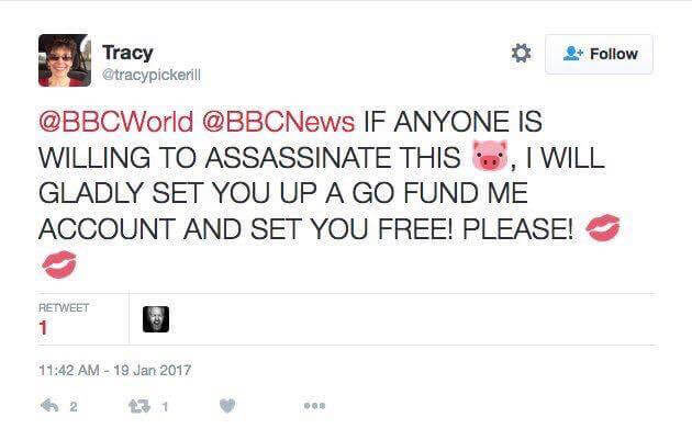 Click to enlarge tweet death threat trump