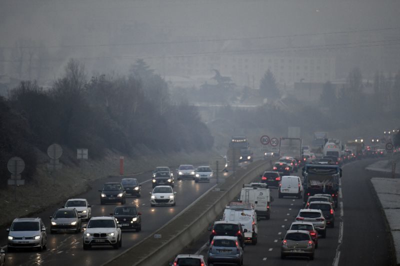 Heavy pollution in Paris, France