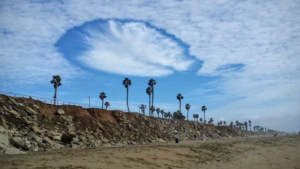 Hole punch clouds in SoCal