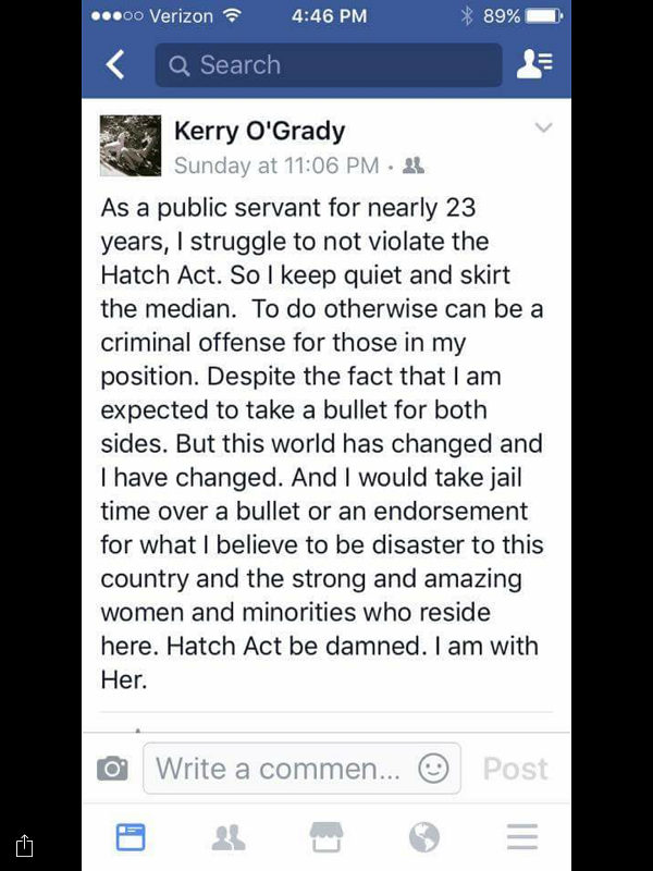 Click to enlarge Kerry O'Grady facebook post