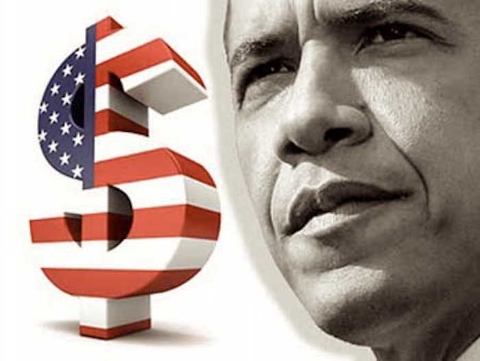 Dollar flag Obam